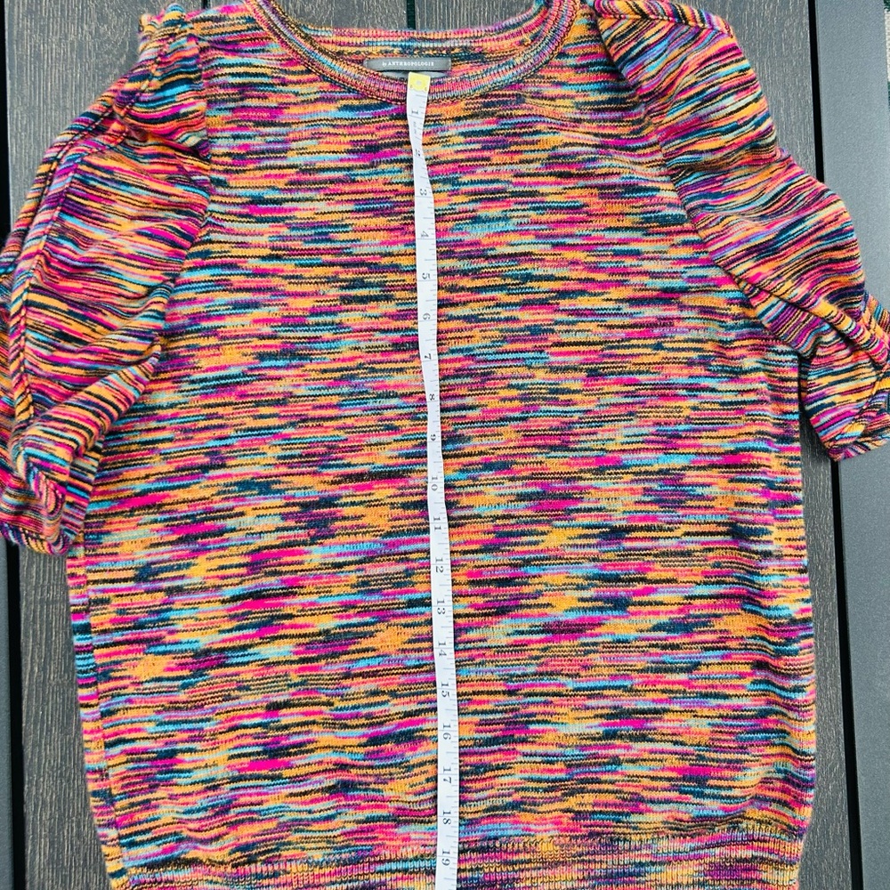 Anthropologie Knit Ruffle Sleeve Top - Picture 5 of 5